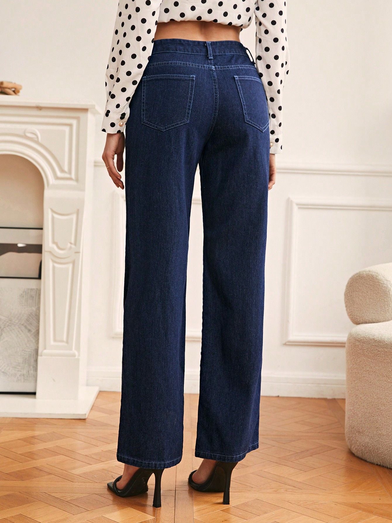 Retro Straight Leg Denim Pants