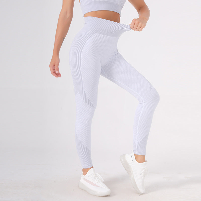 White and Black High Waist Yoga Pants