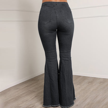 Beaded Bell-Bottom Pants