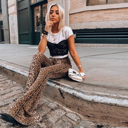 Leopard print Flared Pants