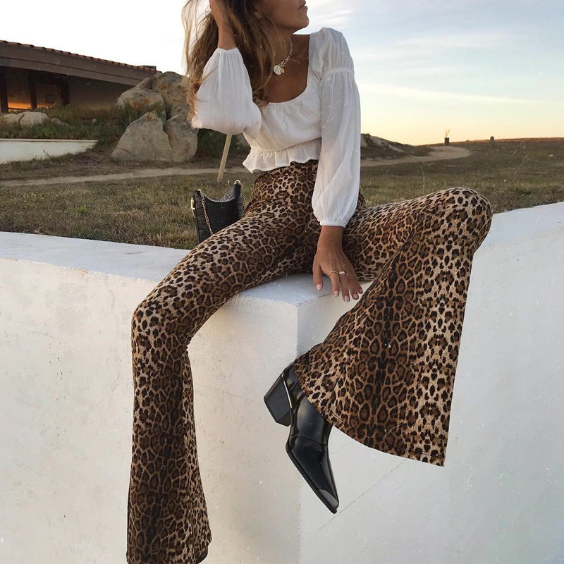 Leopard print Flared Pants