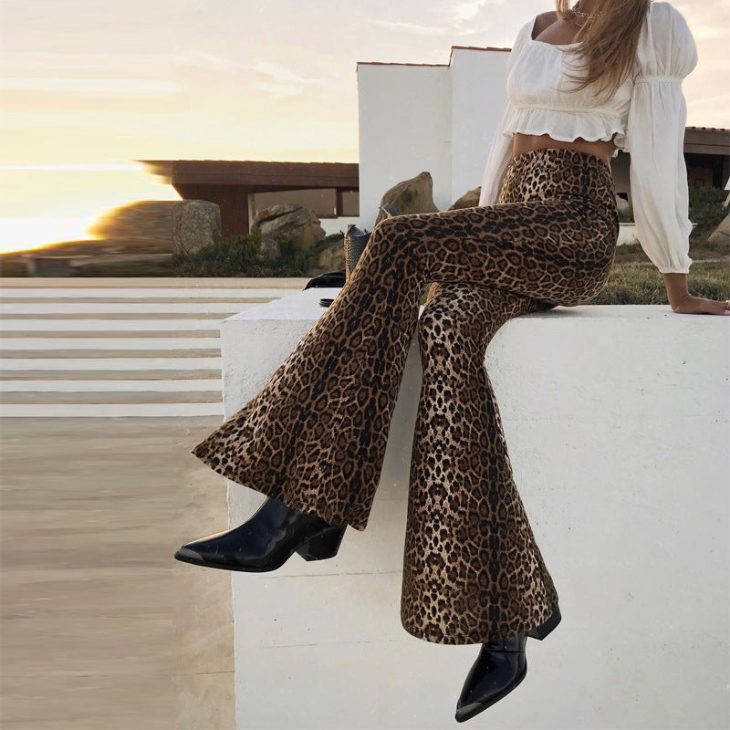 Leopard print Flared Pants