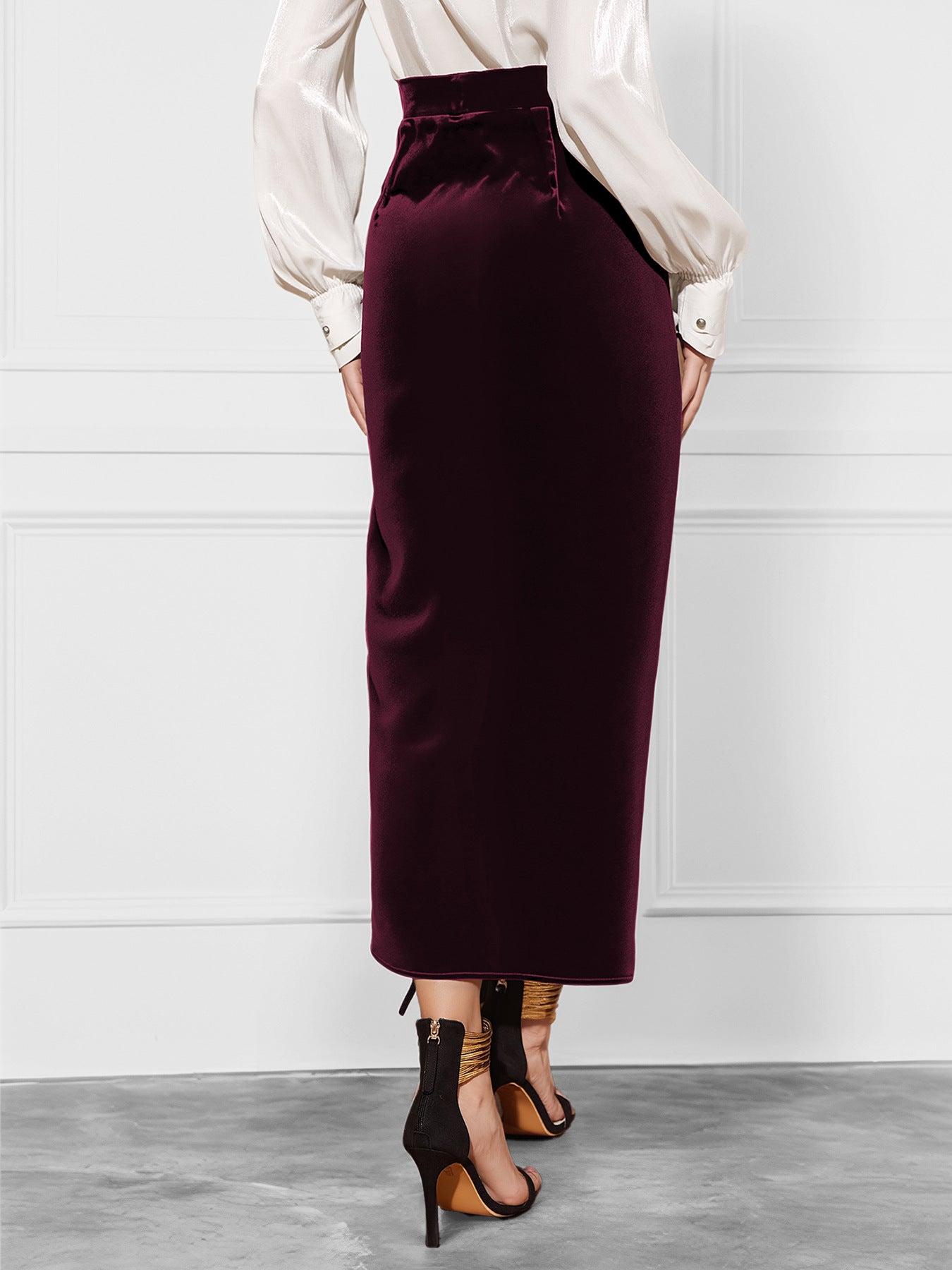 PL-114 Velvet Split Skirt