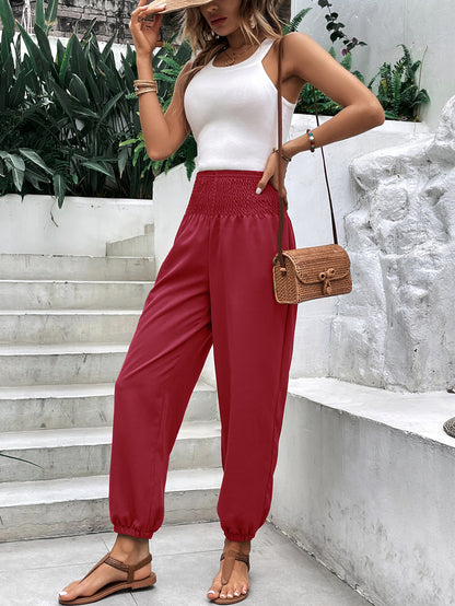 Elastic High Waist Pants