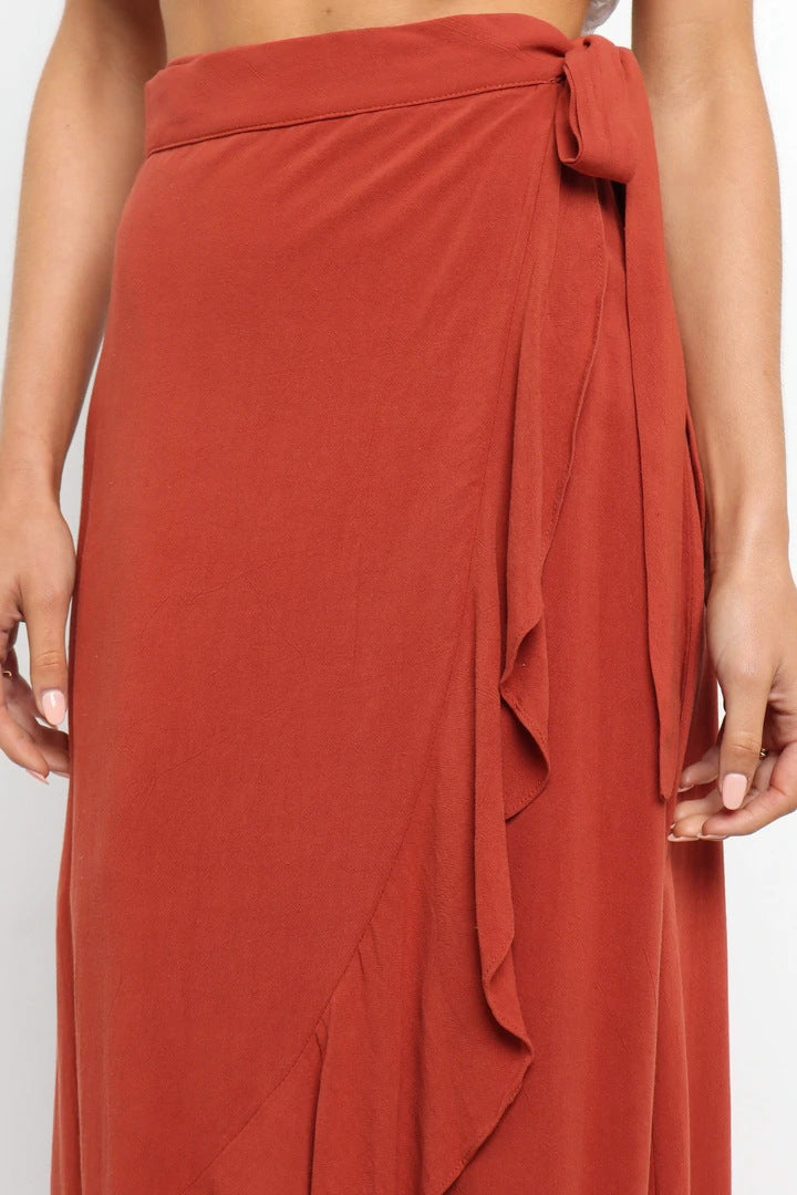 PL-111 Self-Tie Asymmetric Skirt