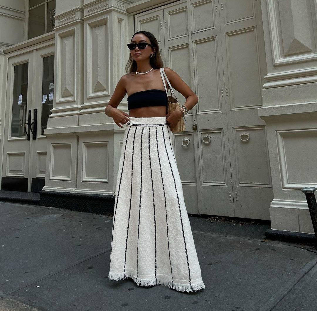 PL-105 Tassel Knitted Skirt