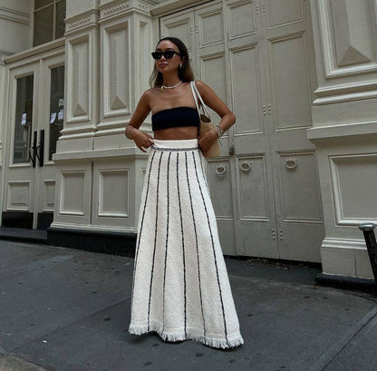 PL-105 Tassel Knitted Skirt