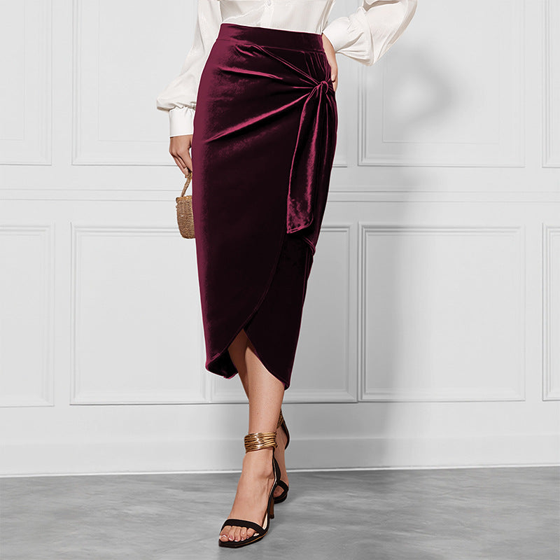 PL-114 Velvet Split Skirt
