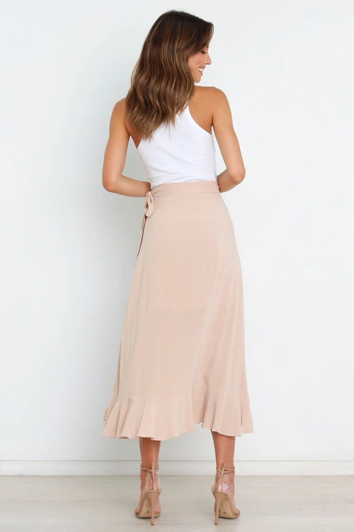 PL-111 Self-Tie Asymmetric Skirt