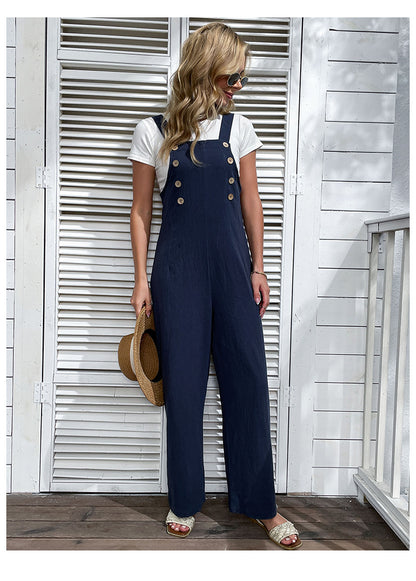 Straight Bottom Suspender Pant