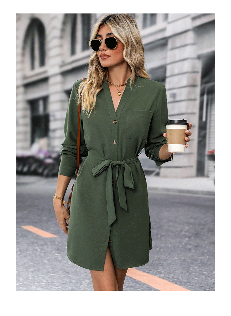 Olive Green Shirt Dress