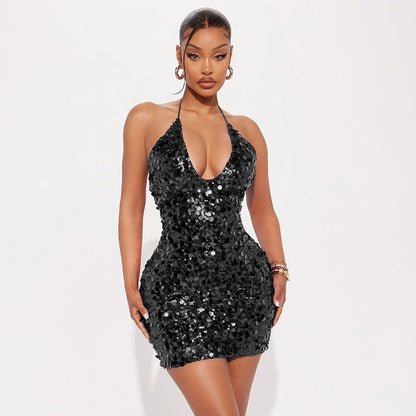 Strap Halter Short Dress