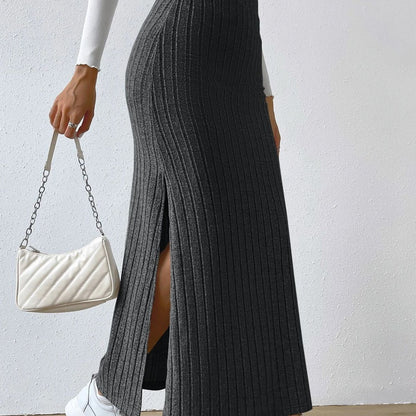 PL-113 High Waist Knitted Skirt