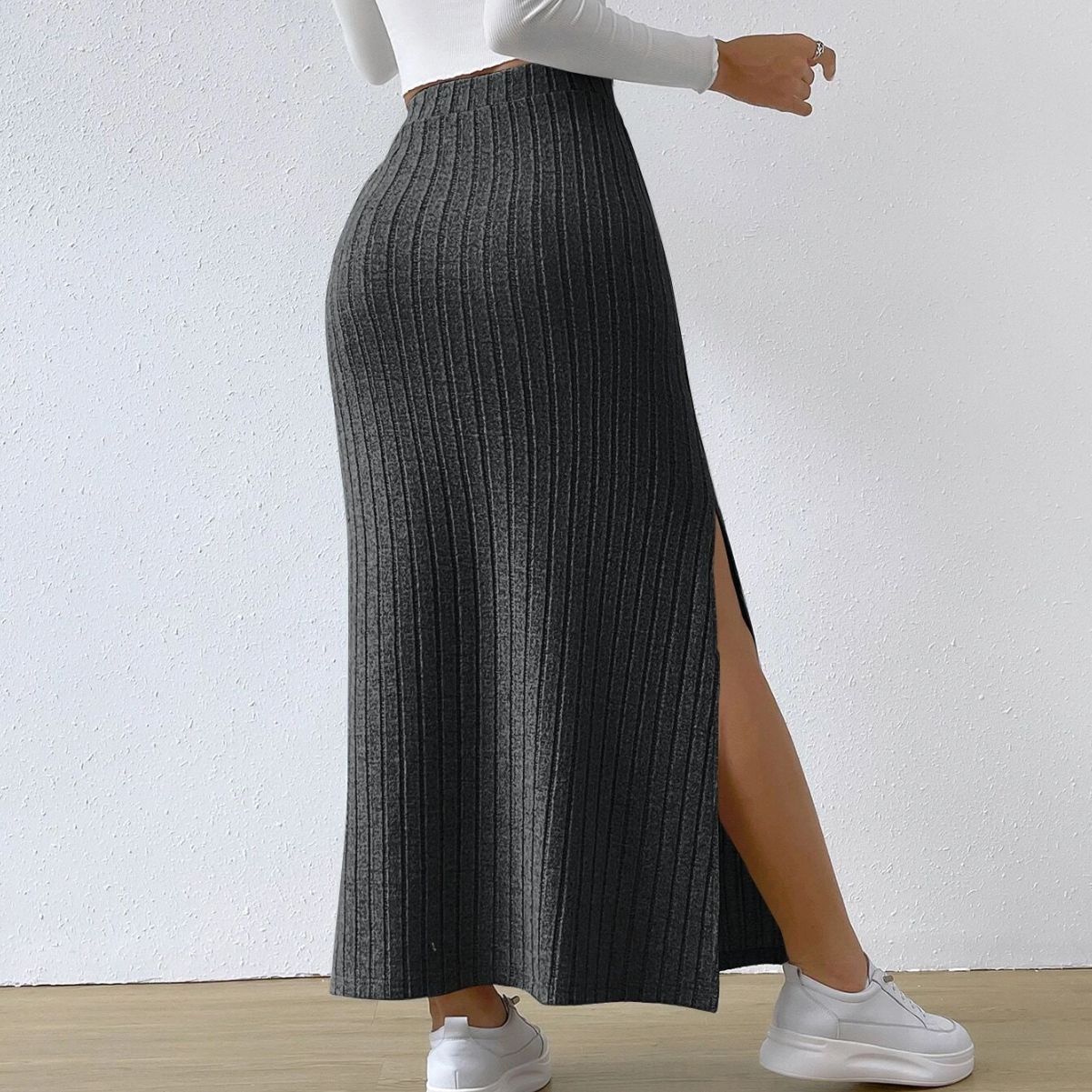 PL-113 High Waist Knitted Skirt