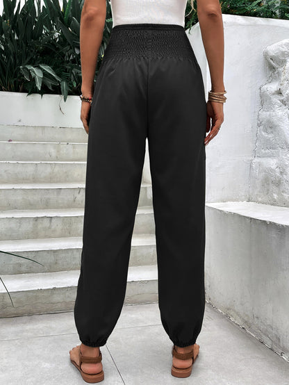 Elastic High Waist Pants