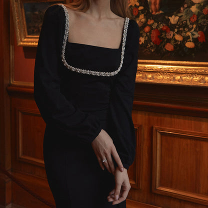 Diamond Collar Sheath Dress