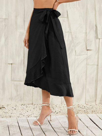 PL-111 Self-Tie Asymmetric Skirt