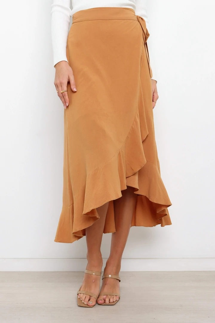 PL-111 Self-Tie Asymmetric Skirt