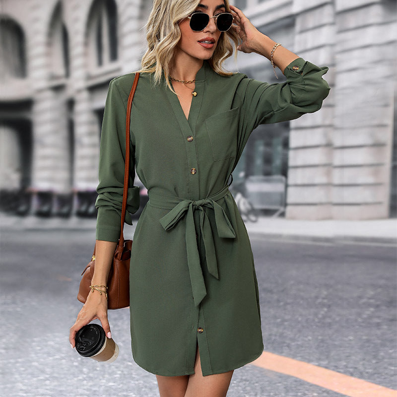 Olive Green Shirt Dress