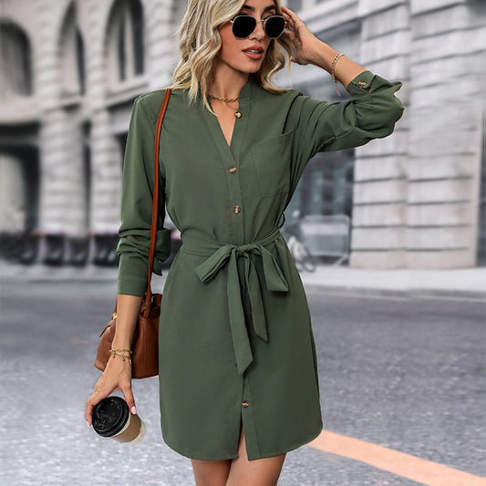 Olive Green Shirt Dress