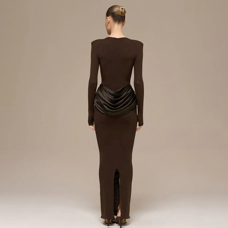 Pleated Sheath Maxi Dress