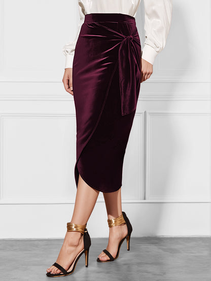 PL-114 Velvet Split Skirt