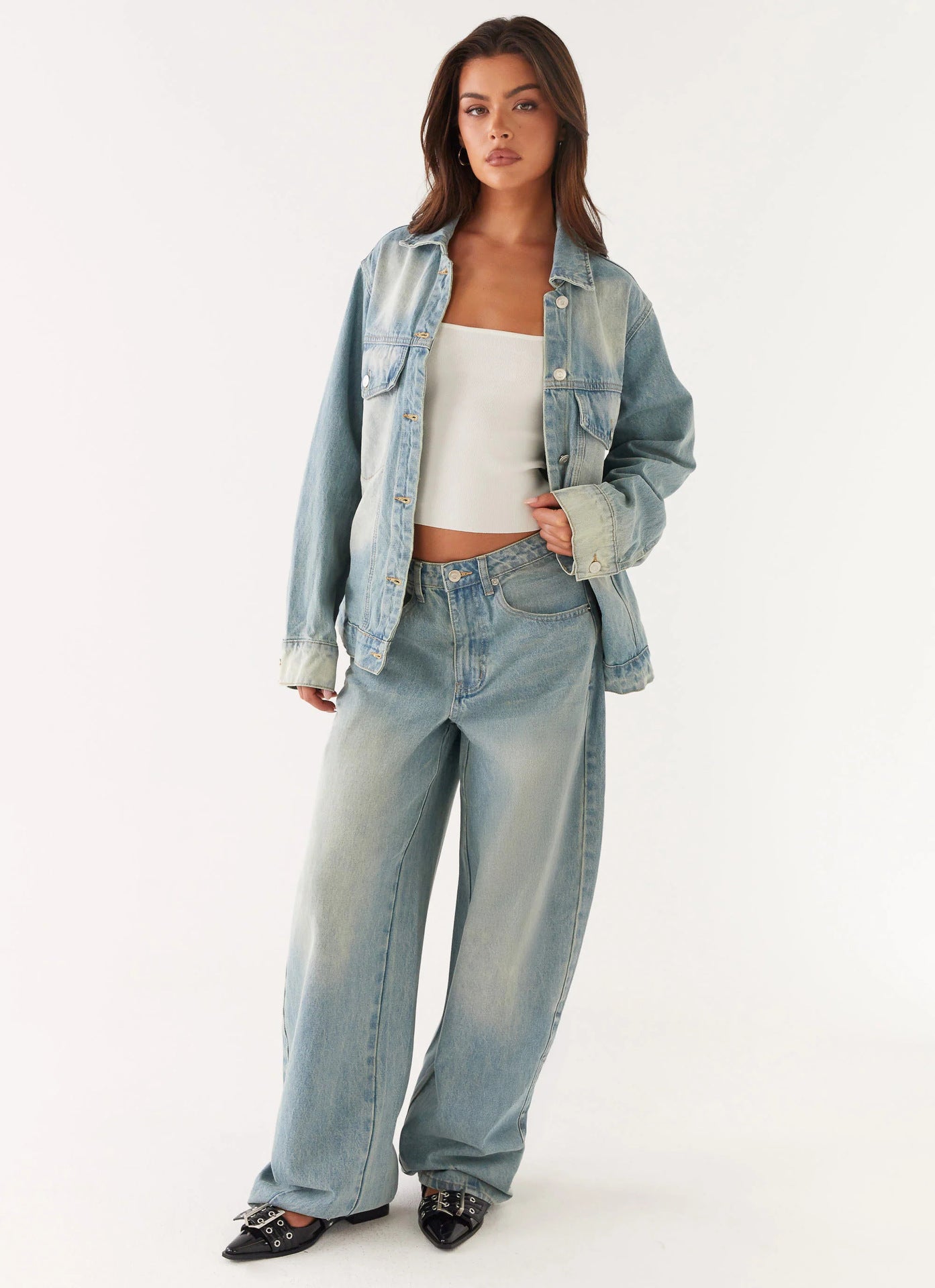 Denim Jacket Vintage  Jacket Trendy Two Piece Sets Women