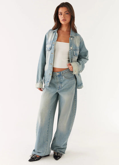 Denim Jacket Vintage  Jacket Trendy Two Piece Sets Women