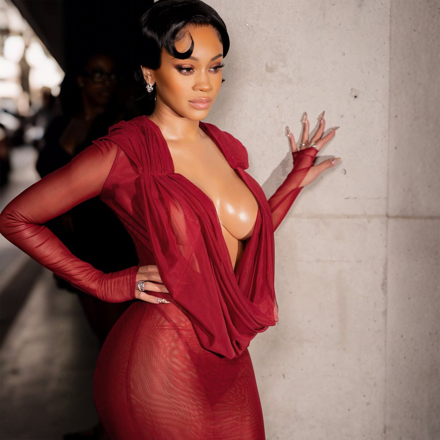 Deep V Plunge neck - Bodycon Dress