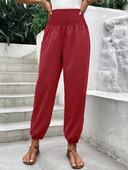 Elastic High Waist Pants