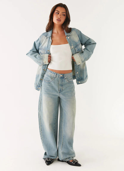 Denim Jacket Vintage  Jacket Trendy Two Piece Sets Women