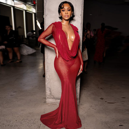 Deep V Plunge neck - Bodycon Dress