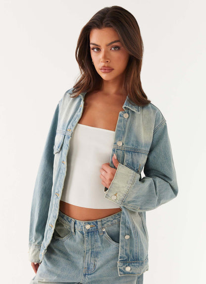 Denim Jacket Vintage  Jacket Trendy Two Piece Sets Women