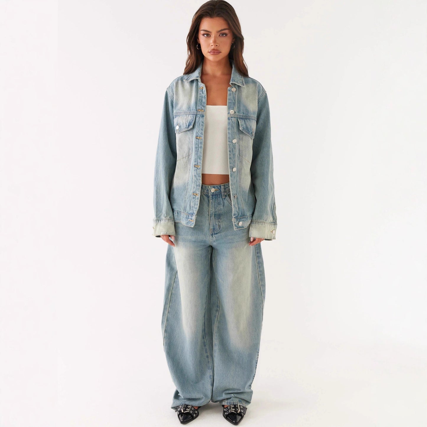 Denim Jacket Vintage  Jacket Trendy Two Piece Sets Women