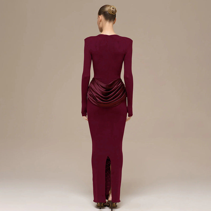 Pleated Sheath Maxi Dress