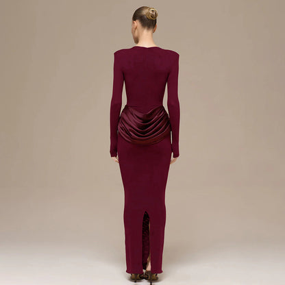 Pleated Sheath Maxi Dress