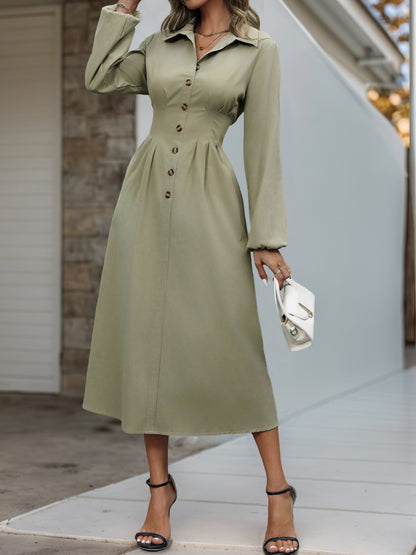 Cardigan Polo Collar Dress