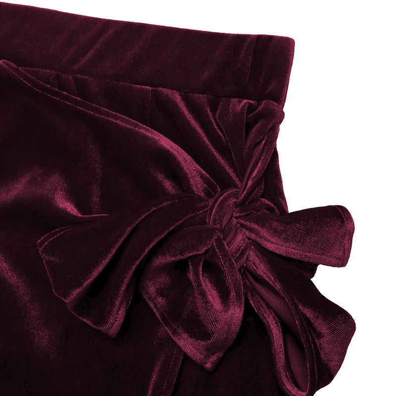 PL-114 Velvet Split Skirt