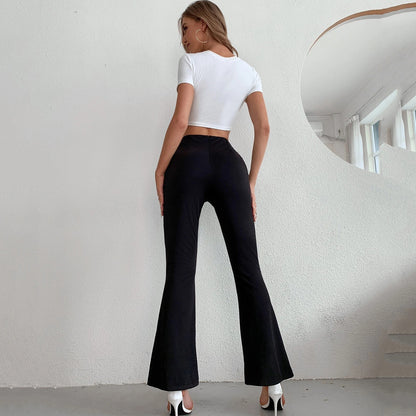 Cropped Bell-Bottom Pants