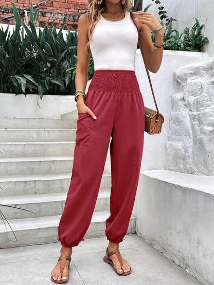 Elastic High Waist Pants