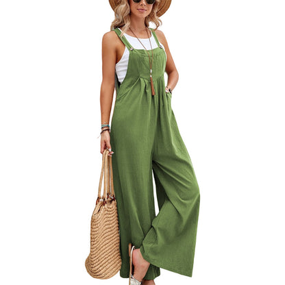 Casual Flared Suspender Pant