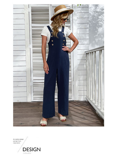 Straight Bottom Suspender Pant