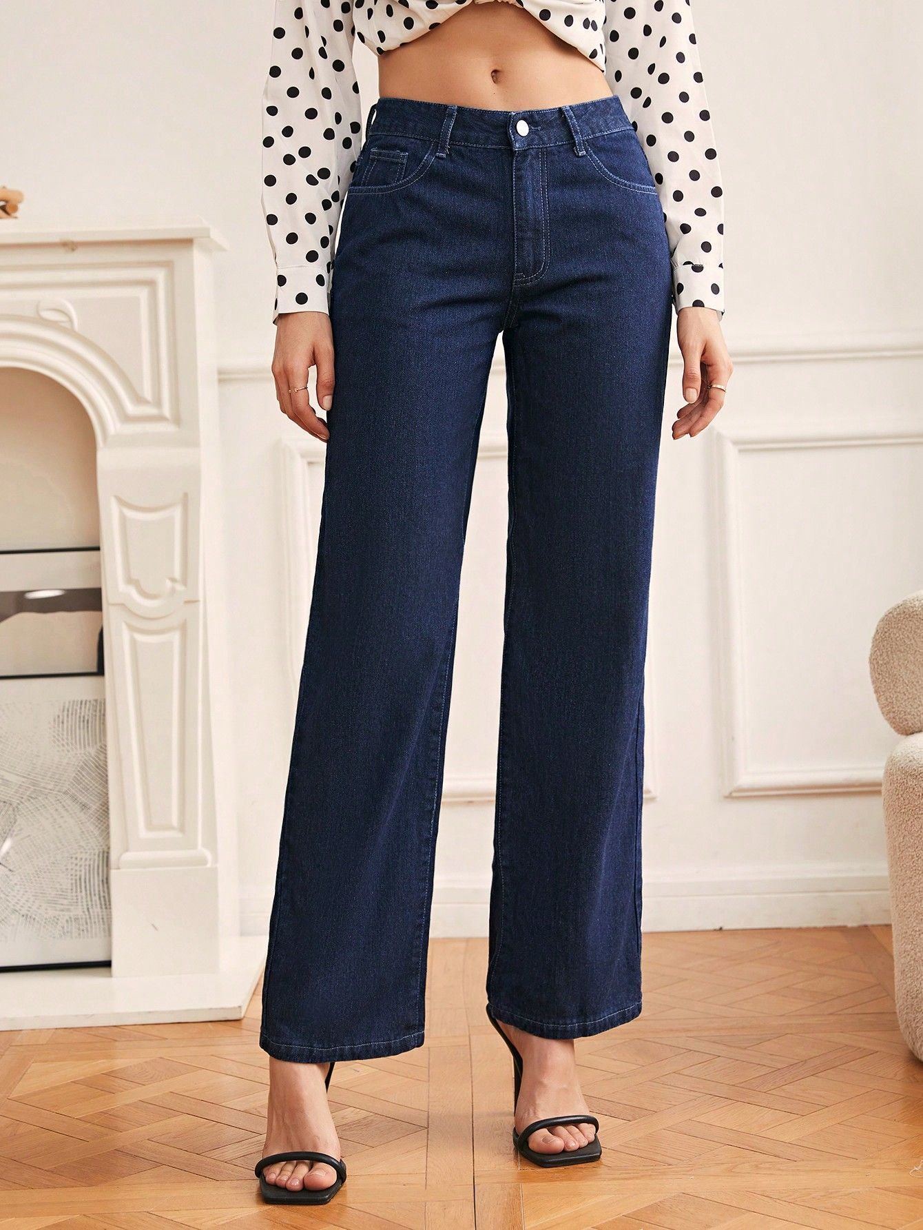 Retro Straight Leg Denim Pants