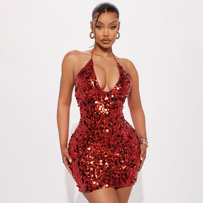 Strap Halter Short Dress