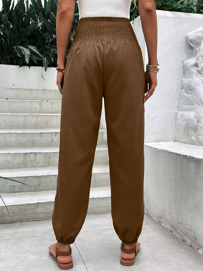 Elastic High Waist Pants