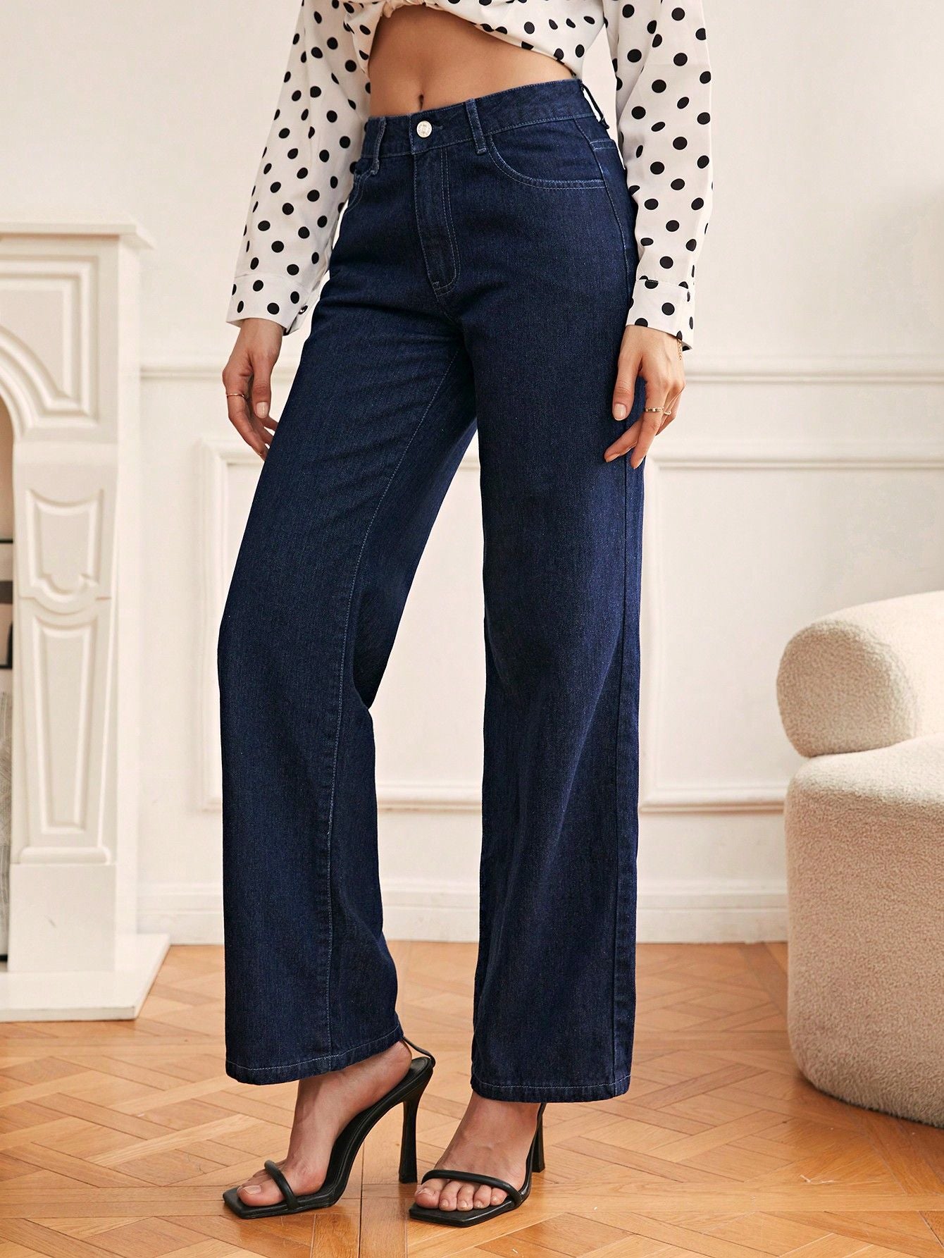 Retro Straight Leg Denim Pants