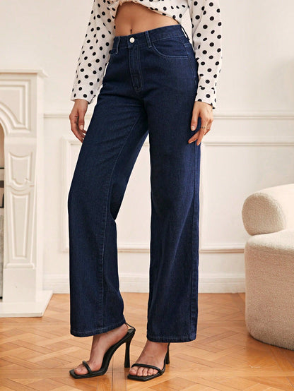 Retro Straight Leg Denim Pants