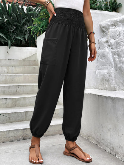 Elastic High Waist Pants